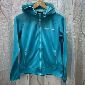 Peak Performance Turquoise Zip Up Hoodie Track Jacket Women's Size L R&D
